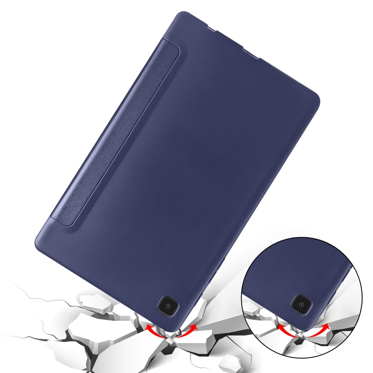 For Samsung Galaxy Tab A7 Lite T225 3-folding Horizontal Flip Honeycomb TPU Shockproof + PU Leather Case with Holder