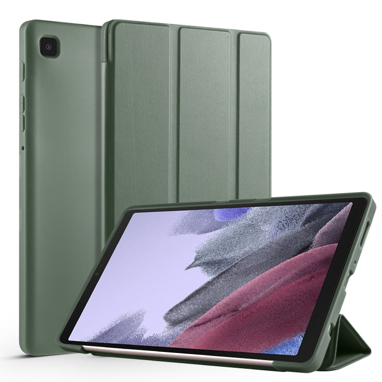 For Samsung Galaxy Tab A7 Lite T225 3-folding Horizontal Flip Honeycomb TPU Shockproof + PU Leather Case with Holder