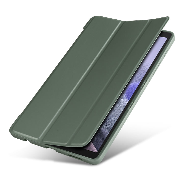 For Samsung Galaxy Tab A7 Lite T225 3-folding Horizontal Flip Honeycomb TPU Shockproof + PU Leather Case with Holder