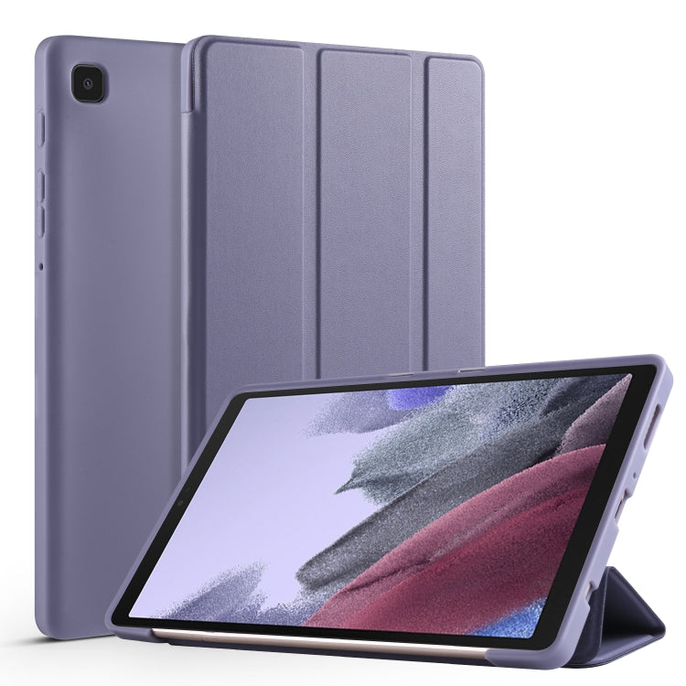 For Samsung Galaxy Tab A7 Lite T225 3-folding Horizontal Flip Honeycomb TPU Shockproof + PU Leather Case with Holder