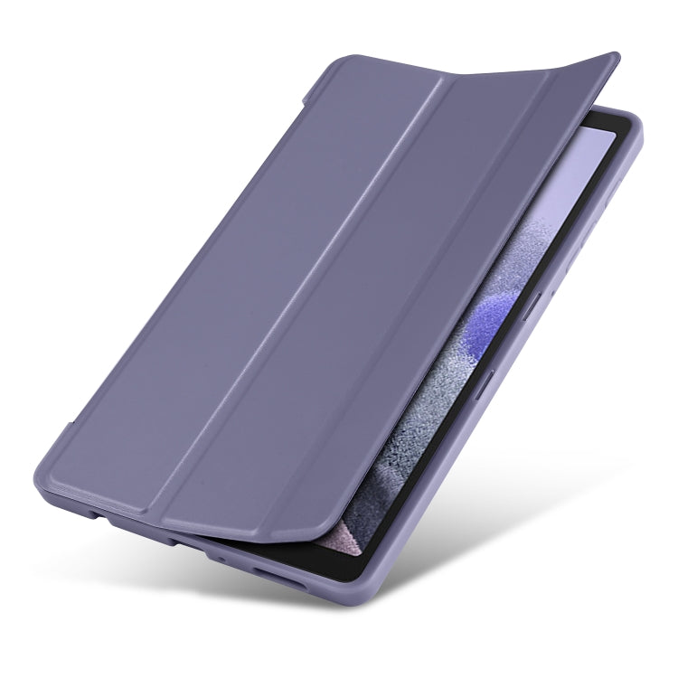 For Samsung Galaxy Tab A7 Lite T225 3-folding Horizontal Flip Honeycomb TPU Shockproof + PU Leather Case with Holder