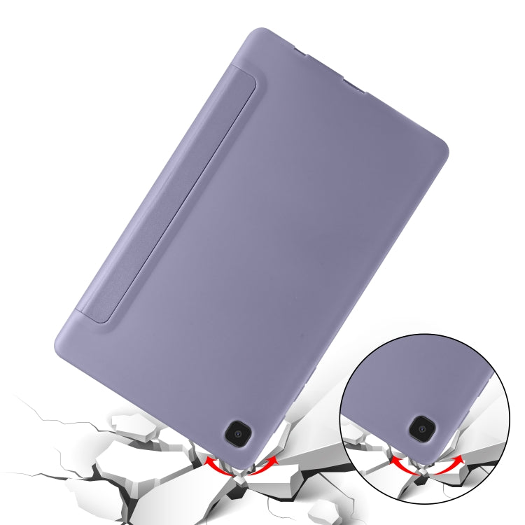 For Samsung Galaxy Tab A7 Lite T225 3-folding Horizontal Flip Honeycomb TPU Shockproof + PU Leather Case with Holder
