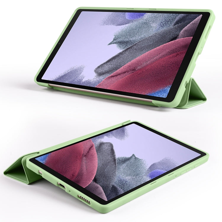 For Samsung Galaxy Tab A7 Lite T225 3-folding Horizontal Flip Honeycomb TPU Shockproof + PU Leather Case with Holder