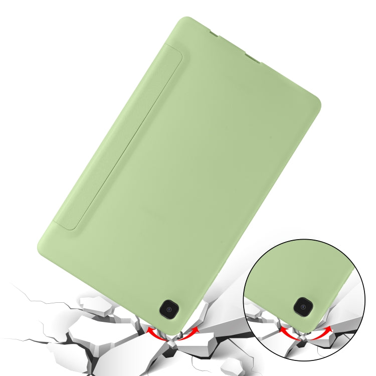 For Samsung Galaxy Tab A7 Lite T225 3-folding Horizontal Flip Honeycomb TPU Shockproof + PU Leather Case with Holder