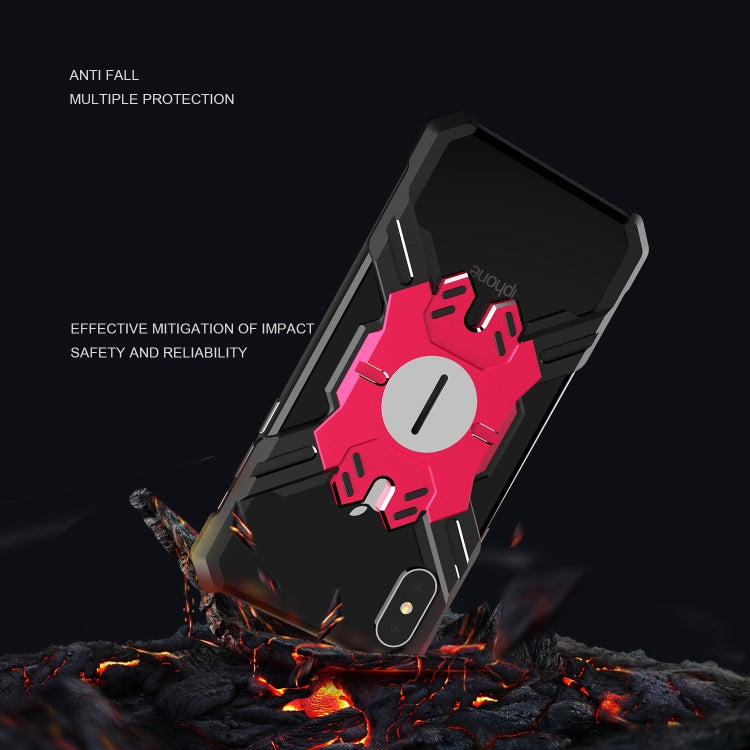 For iPhone XR Hero Series Anti-fall Wear-resistant Metal Protective Case with Bracket
