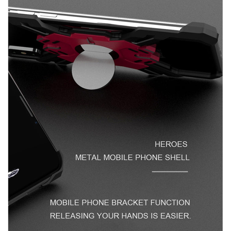 For iPhone XR Hero Series Anti-fall Wear-resistant Metal Protective Case with Bracket