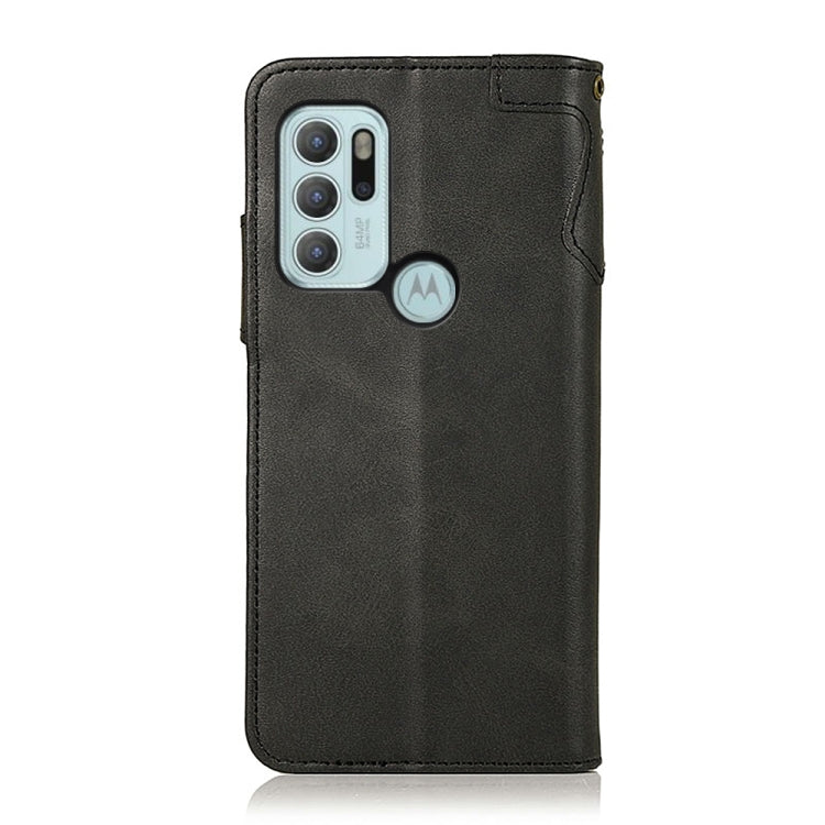 For Motorola Moto G60S KHAZNEH Dual-Splicing Cowhide Texture Horizontal Flip Leather Case with Holder & Card Slots & Wallet & Photo Frame & Lanyard