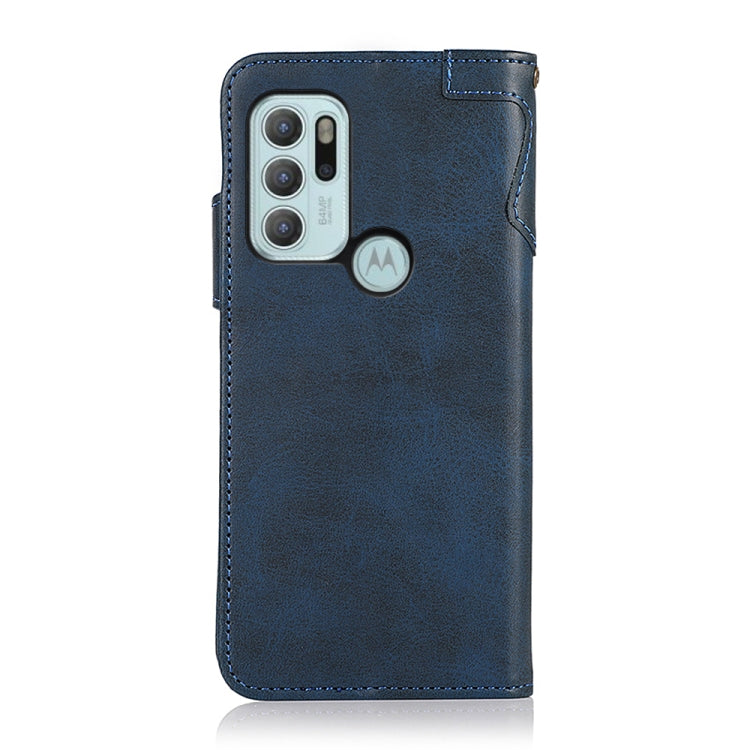 For Motorola Moto G60S KHAZNEH Dual-Splicing Cowhide Texture Horizontal Flip Leather Case with Holder & Card Slots & Wallet & Photo Frame & Lanyard