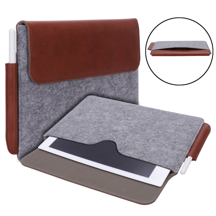 For reMarkable 2 10.3 inch 2020 PU + Felt Material Vertical Flip Briefcase with Pencil Case & Wallet