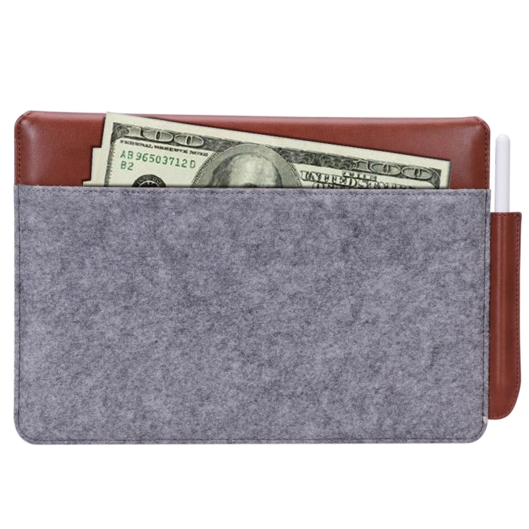 For reMarkable 2 10.3 inch 2020 PU + Felt Material Vertical Flip Briefcase with Pencil Case & Wallet