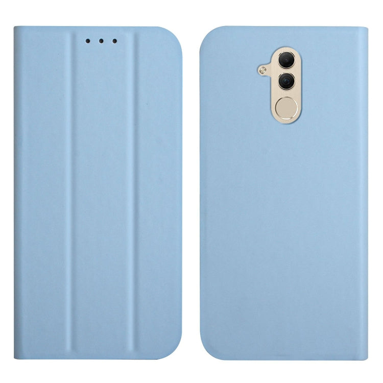 For Huawei Mate 20 Lite 3-Folding Ultrathin Skin Feel Magnetic Solid Color Horizontal Flip Leather Case with Holder