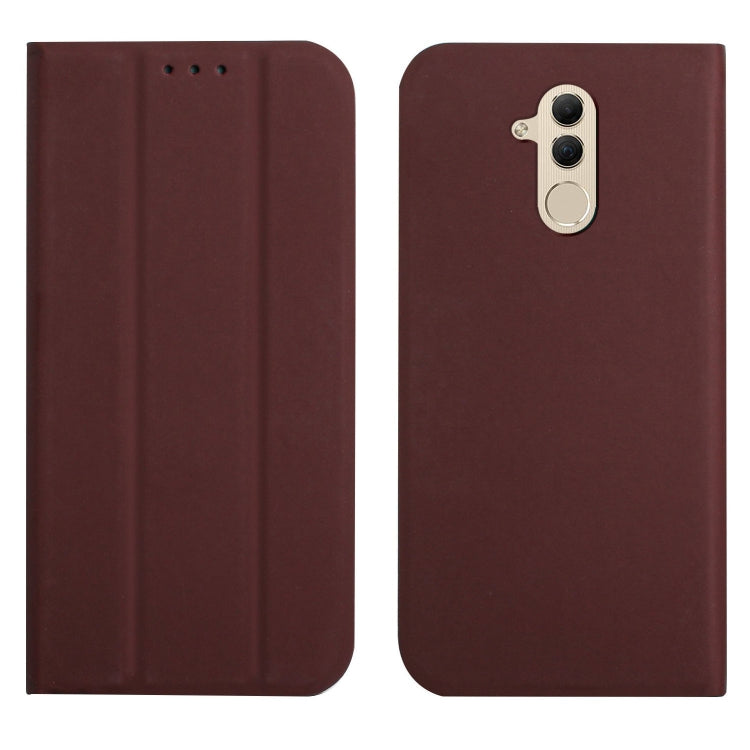 For Huawei Mate 20 Lite 3-Folding Ultrathin Skin Feel Magnetic Solid Color Horizontal Flip Leather Case with Holder