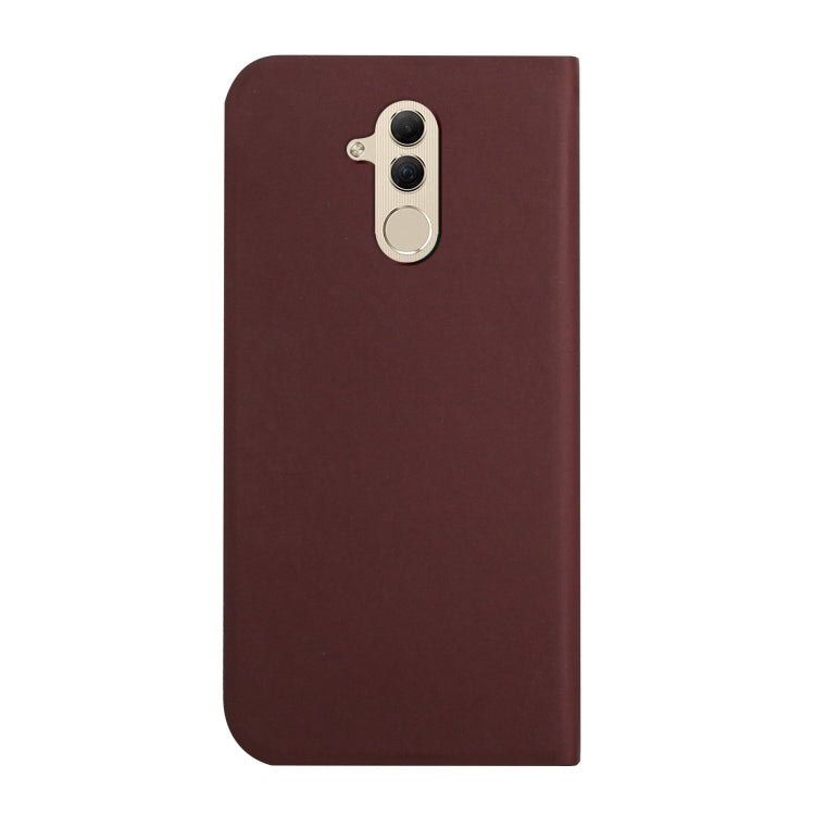 For Huawei Mate 20 Lite 3-Folding Ultrathin Skin Feel Magnetic Solid Color Horizontal Flip Leather Case with Holder