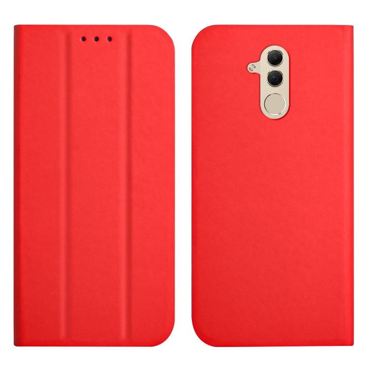 For Huawei Mate 20 Lite 3-Folding Ultrathin Skin Feel Magnetic Solid Color Horizontal Flip Leather Case with Holder