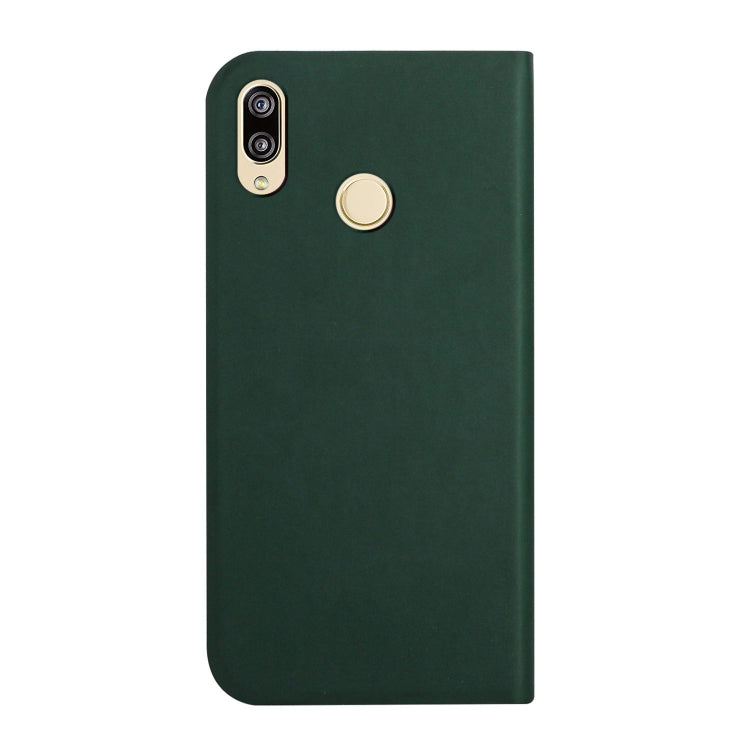 For Huawei P smart 2019 3-Folding Ultrathin Skin Feel Magnetic Solid Color Horizontal Flip Leather Case with Holder