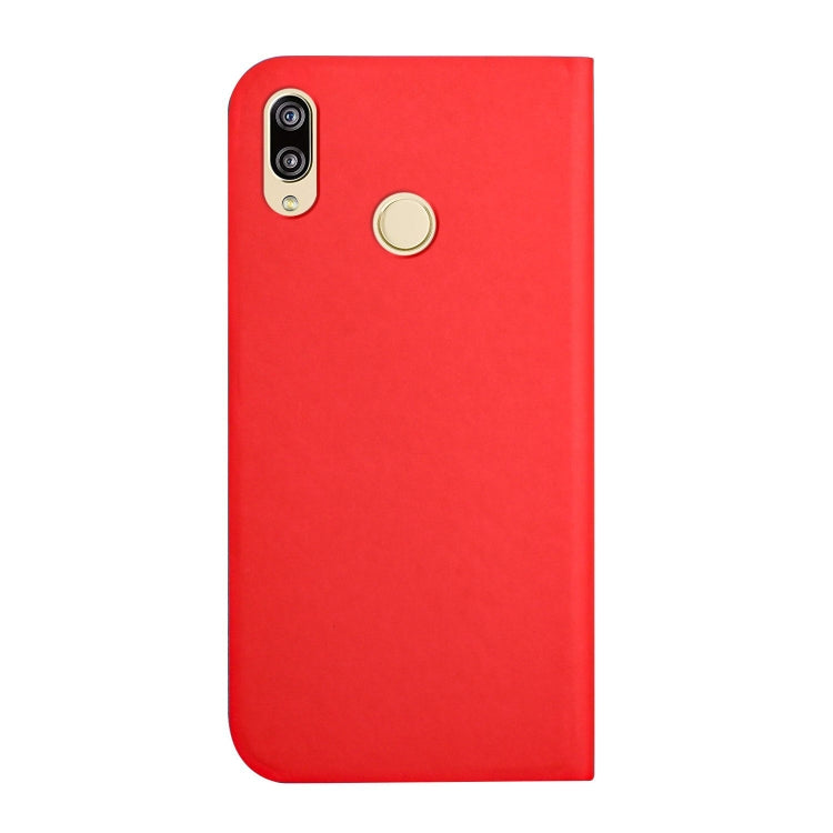 For Huawei P smart 2019 3-Folding Ultrathin Skin Feel Magnetic Solid Color Horizontal Flip Leather Case with Holder