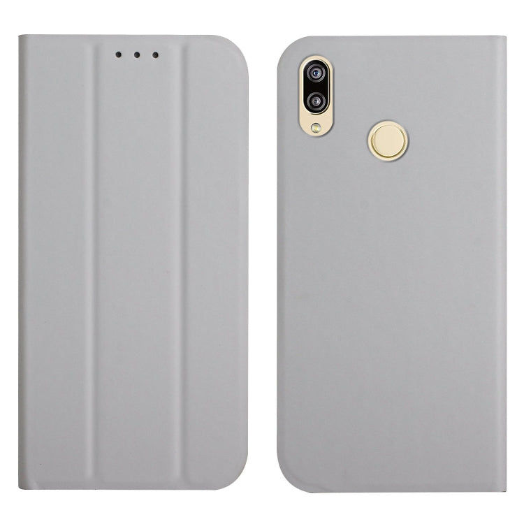 For Huawei P smart 2019 3-Folding Ultrathin Skin Feel Magnetic Solid Color Horizontal Flip Leather Case with Holder
