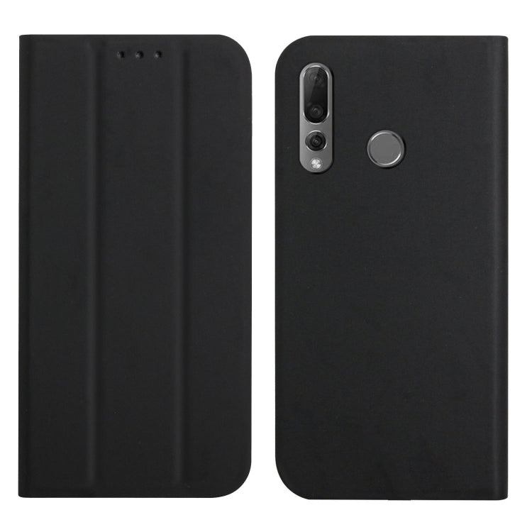 For Huawei P smart Z 3-Folding Ultrathin Skin Feel Magnetic Solid Color Horizontal Flip Leather Case with Holder