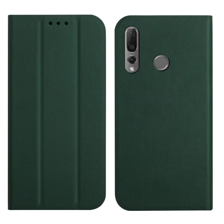 For Huawei P smart Z 3-Folding Ultrathin Skin Feel Magnetic Solid Color Horizontal Flip Leather Case with Holder