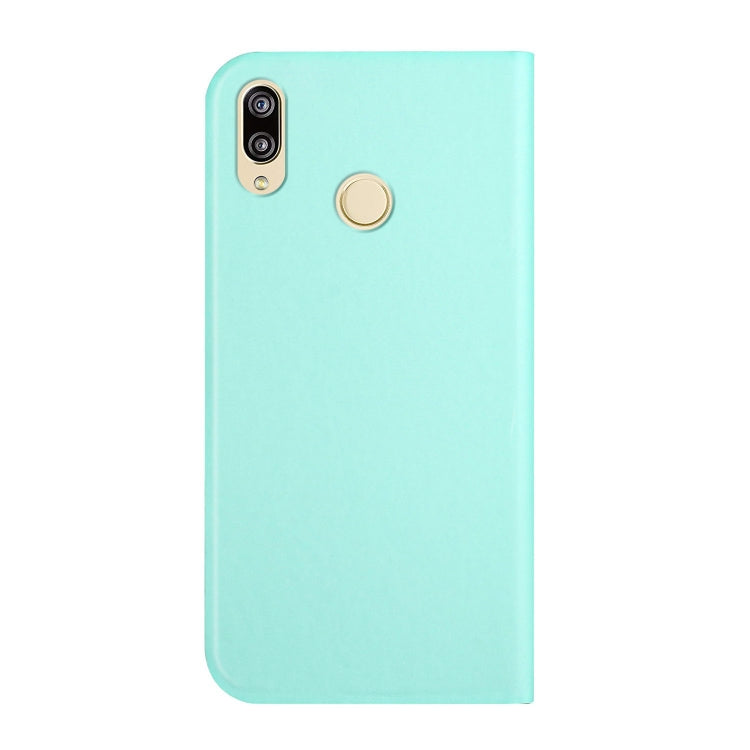 For Huawei P20 Lite 3-Folding Ultrathin Skin Feel Magnetic Solid Color Horizontal Flip Leather Case with Holder