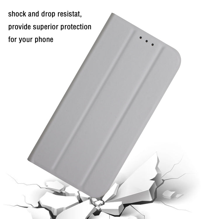 For Huawei P20 Lite 3-Folding Ultrathin Skin Feel Magnetic Solid Color Horizontal Flip Leather Case with Holder