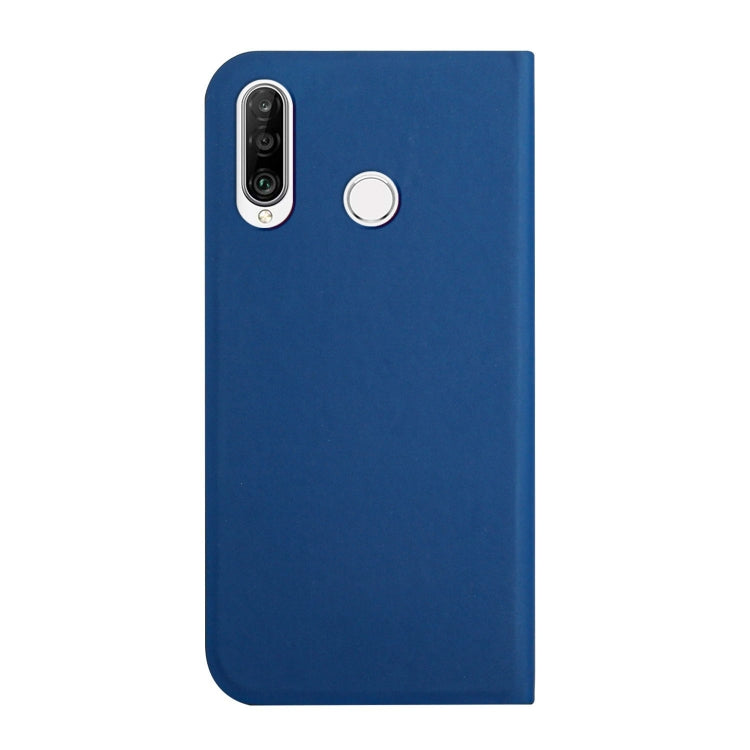 For Huawei P30 Lite 3-Folding Ultrathin Skin Feel Magnetic Solid Color Horizontal Flip Leather Case with Holder