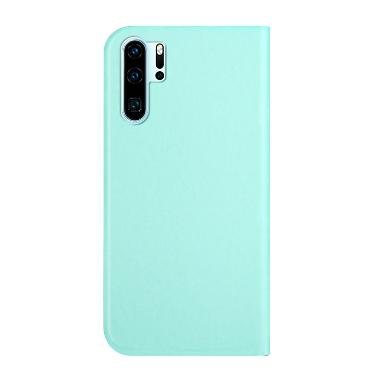 For Huawei P30 Pro 3-Folding Ultrathin Skin Feel Magnetic Solid Color Horizontal Flip Leather Case with Holder