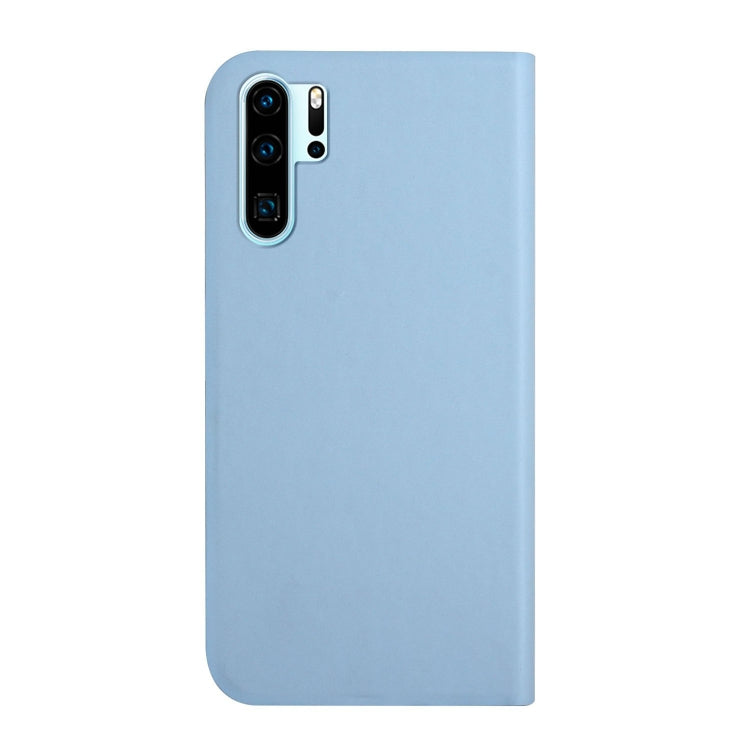 For Huawei P30 Pro 3-Folding Ultrathin Skin Feel Magnetic Solid Color Horizontal Flip Leather Case with Holder