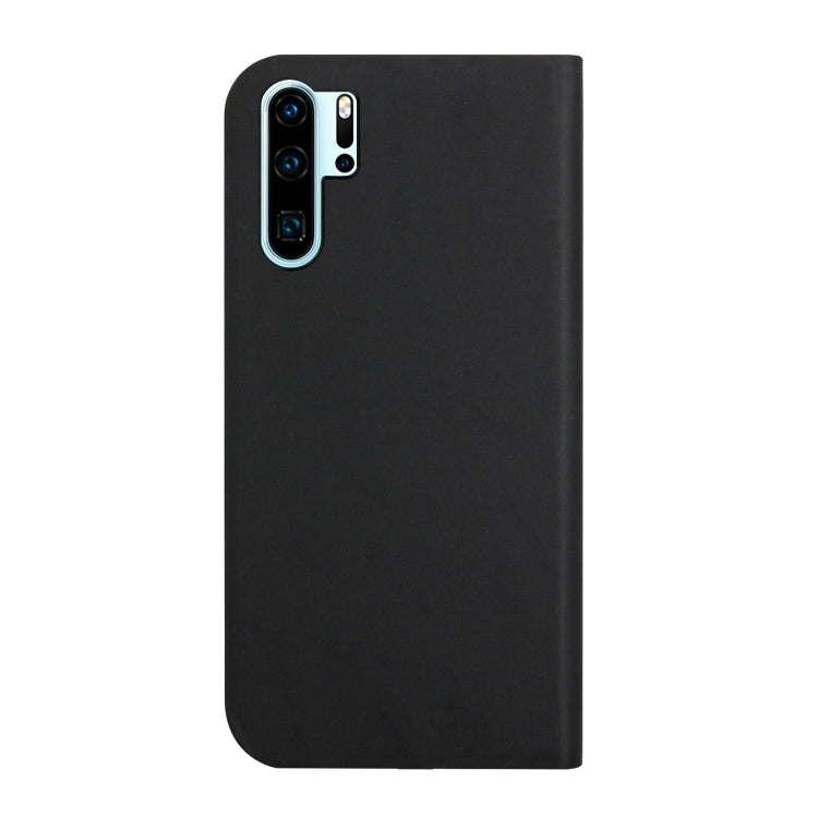 For Huawei P30 Pro 3-Folding Ultrathin Skin Feel Magnetic Solid Color Horizontal Flip Leather Case with Holder