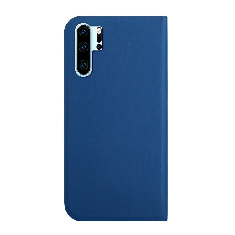 For Huawei P30 Pro 3-Folding Ultrathin Skin Feel Magnetic Solid Color Horizontal Flip Leather Case with Holder