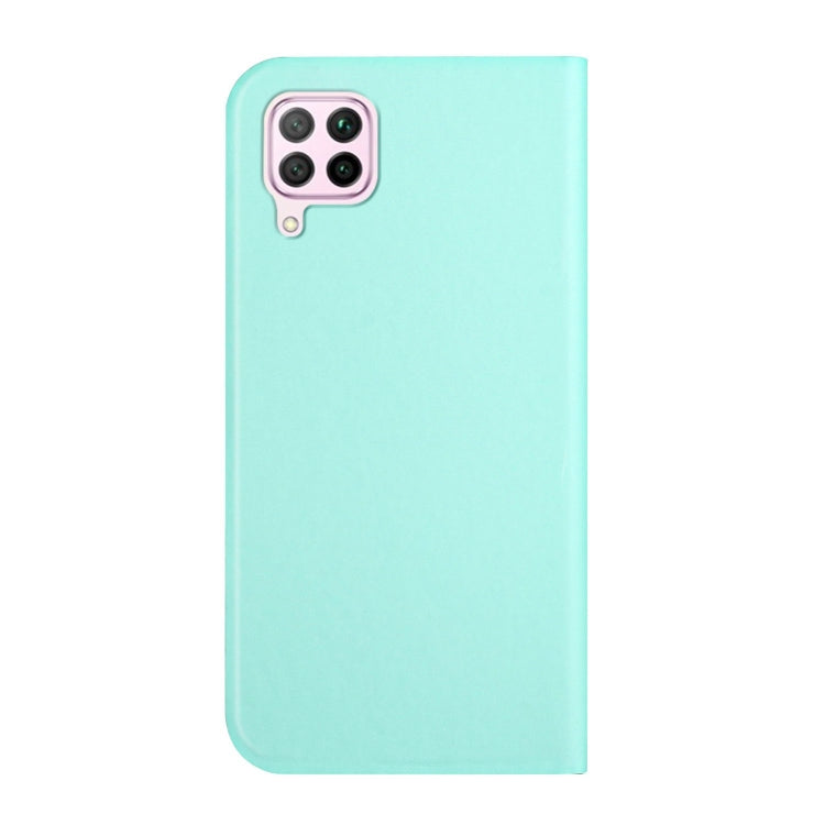 For Huawei P40 Lite 3-Folding Ultrathin Skin Feel Magnetic Solid Color Horizontal Flip Leather Case with Holder