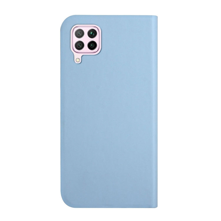 For Huawei P40 Lite 3-Folding Ultrathin Skin Feel Magnetic Solid Color Horizontal Flip Leather Case with Holder