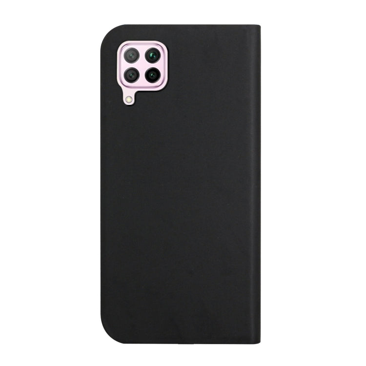 For Huawei P40 Lite 3-Folding Ultrathin Skin Feel Magnetic Solid Color Horizontal Flip Leather Case with Holder