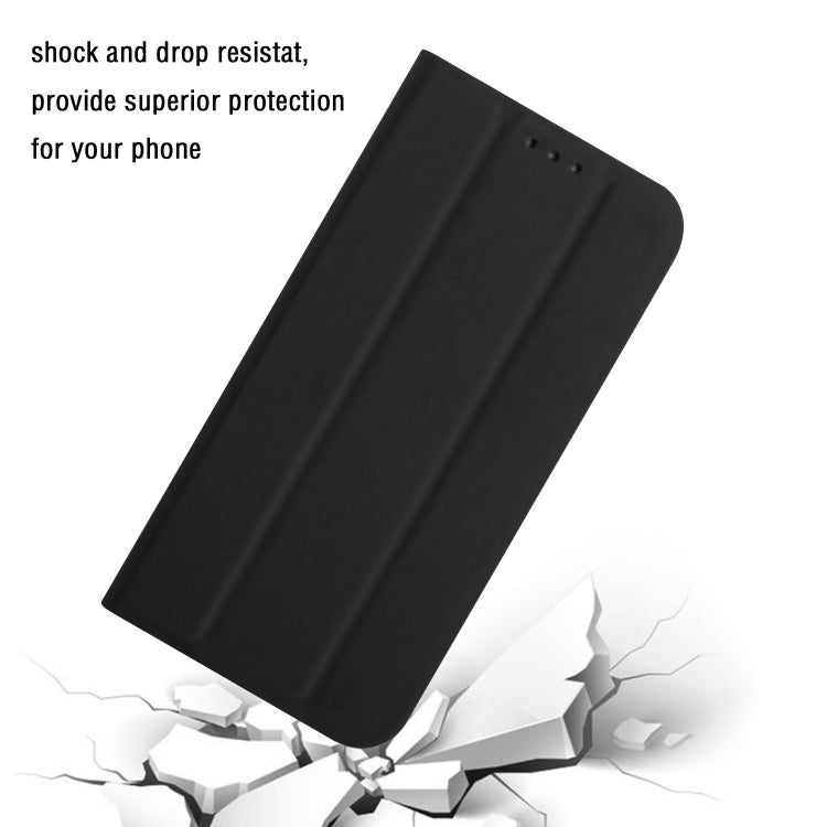 For Huawei P40 Lite 3-Folding Ultrathin Skin Feel Magnetic Solid Color Horizontal Flip Leather Case with Holder