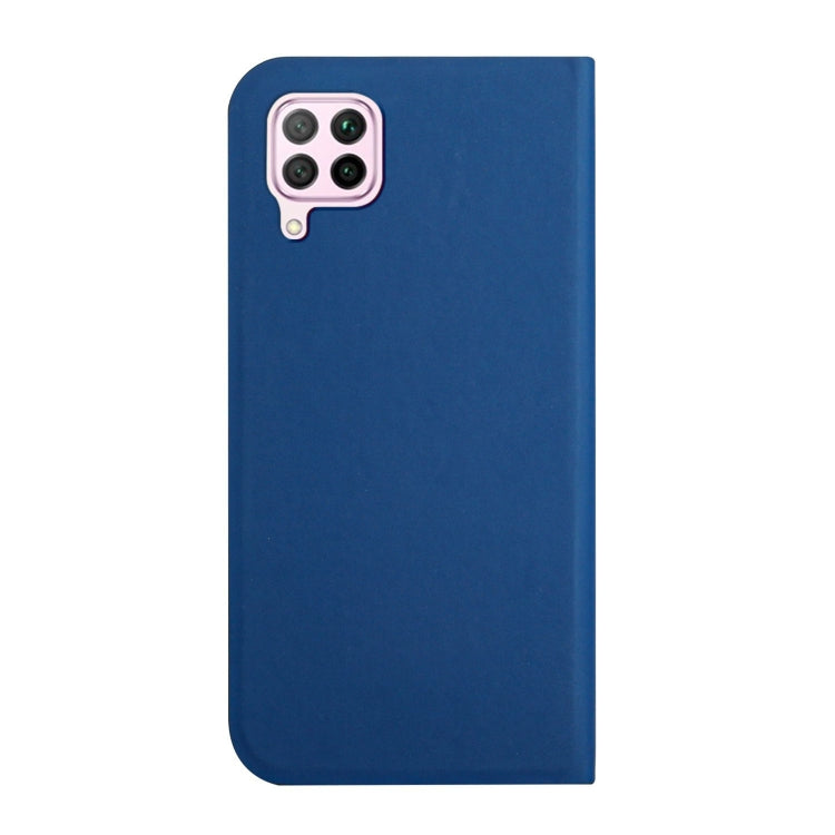 For Huawei P40 Lite 3-Folding Ultrathin Skin Feel Magnetic Solid Color Horizontal Flip Leather Case with Holder