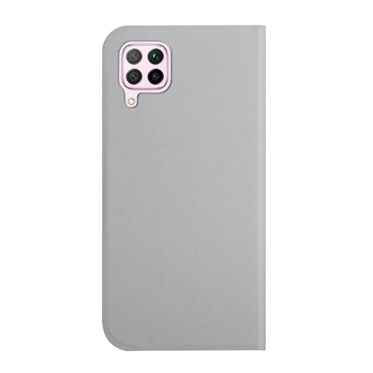 For Huawei P40 Lite 3-Folding Ultrathin Skin Feel Magnetic Solid Color Horizontal Flip Leather Case with Holder