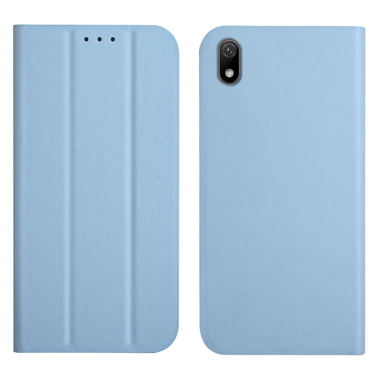 For Huawei Y5 2019 3-Folding Ultrathin Skin Feel Magnetic Solid Color Horizontal Flip Leather Case with Holder