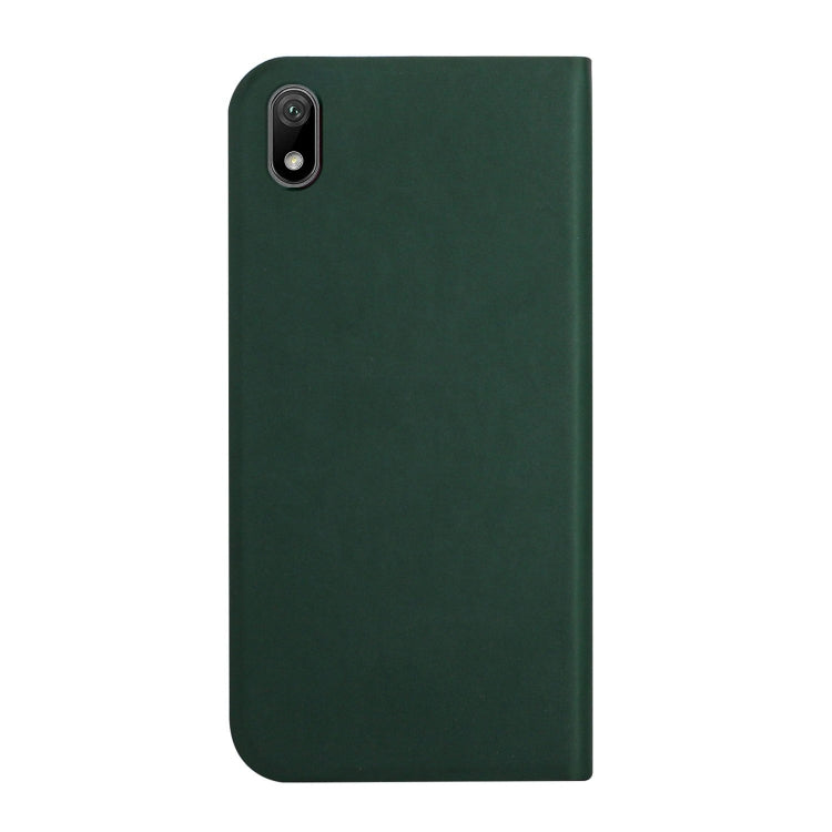 For Huawei Y5 2019 3-Folding Ultrathin Skin Feel Magnetic Solid Color Horizontal Flip Leather Case with Holder