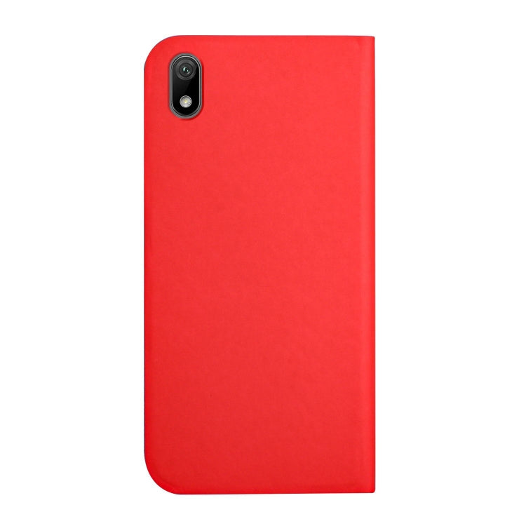 For Huawei Y5 2019 3-Folding Ultrathin Skin Feel Magnetic Solid Color Horizontal Flip Leather Case with Holder