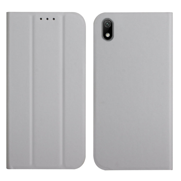 For Huawei Y5 2019 3-Folding Ultrathin Skin Feel Magnetic Solid Color Horizontal Flip Leather Case with Holder