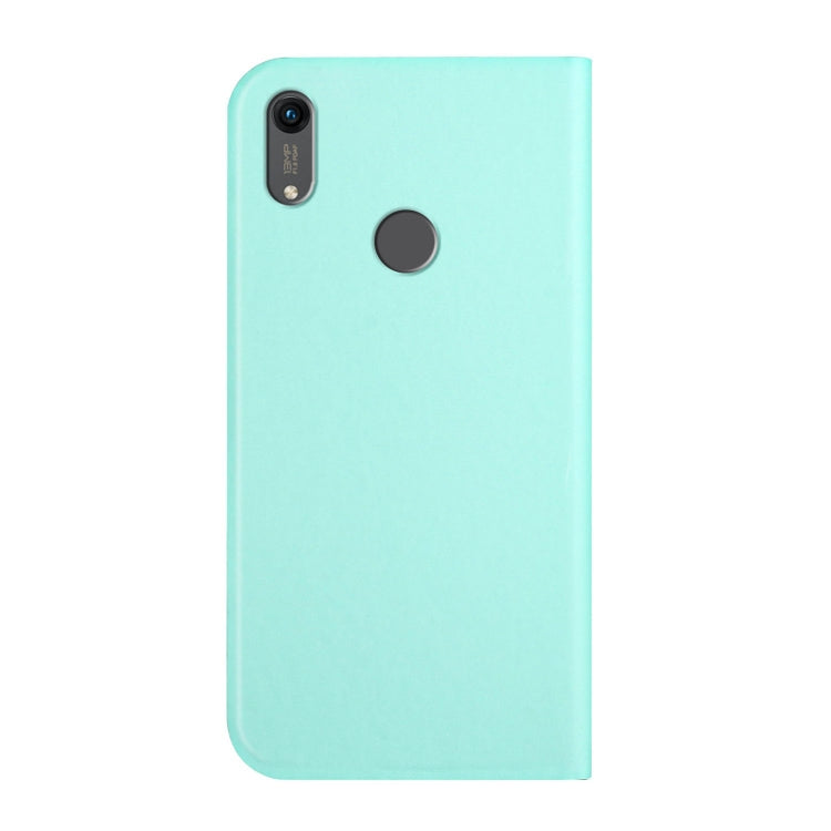 For Huawei Y6 2019 3-Folding Ultrathin Skin Feel Magnetic Solid Color Horizontal Flip Leather Case with Holder