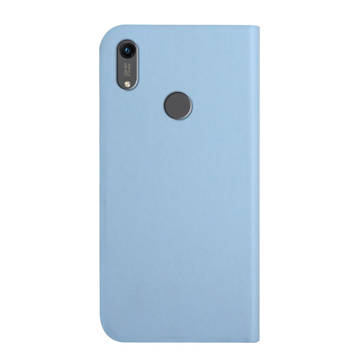 For Huawei Y6 2019 3-Folding Ultrathin Skin Feel Magnetic Solid Color Horizontal Flip Leather Case with Holder