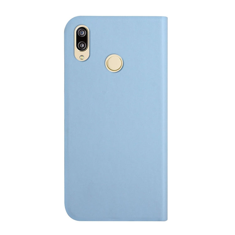 For Huawei Y7 2019 3-Folding Ultrathin Skin Feel Magnetic Solid Color Horizontal Flip Leather Case with Holder
