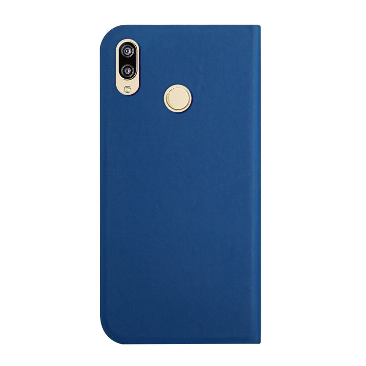 For Huawei Y7 2019 3-Folding Ultrathin Skin Feel Magnetic Solid Color Horizontal Flip Leather Case with Holder