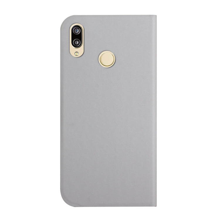 For Huawei Y7 2019 3-Folding Ultrathin Skin Feel Magnetic Solid Color Horizontal Flip Leather Case with Holder
