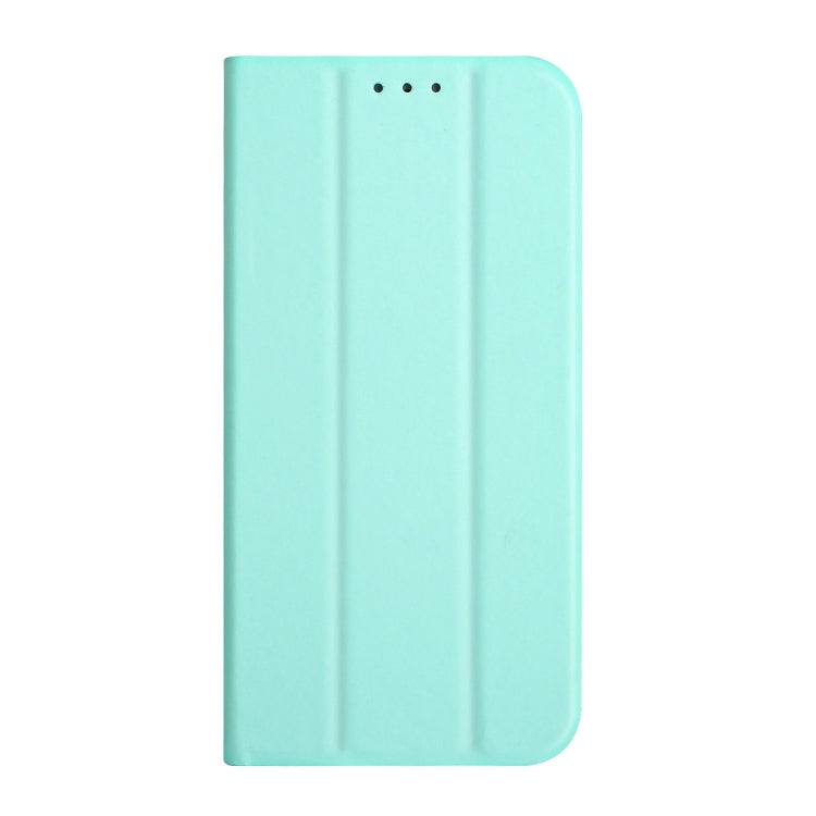 For iPhone 13 3-Folding Ultrathin Skin Feel Magnetic Solid Color Horizontal Flip Leather Case with Holder