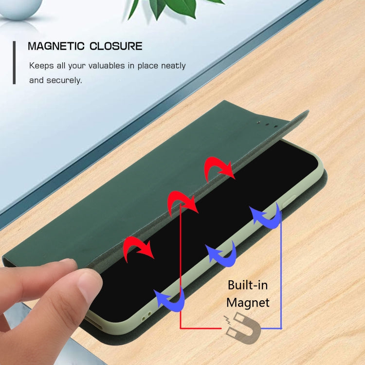 For iPhone 13 3-Folding Ultrathin Skin Feel Magnetic Solid Color Horizontal Flip Leather Case with Holder