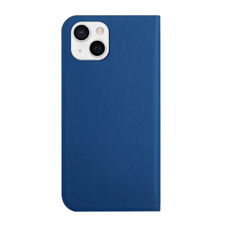 For iPhone 13 3-Folding Ultrathin Skin Feel Magnetic Solid Color Horizontal Flip Leather Case with Holder