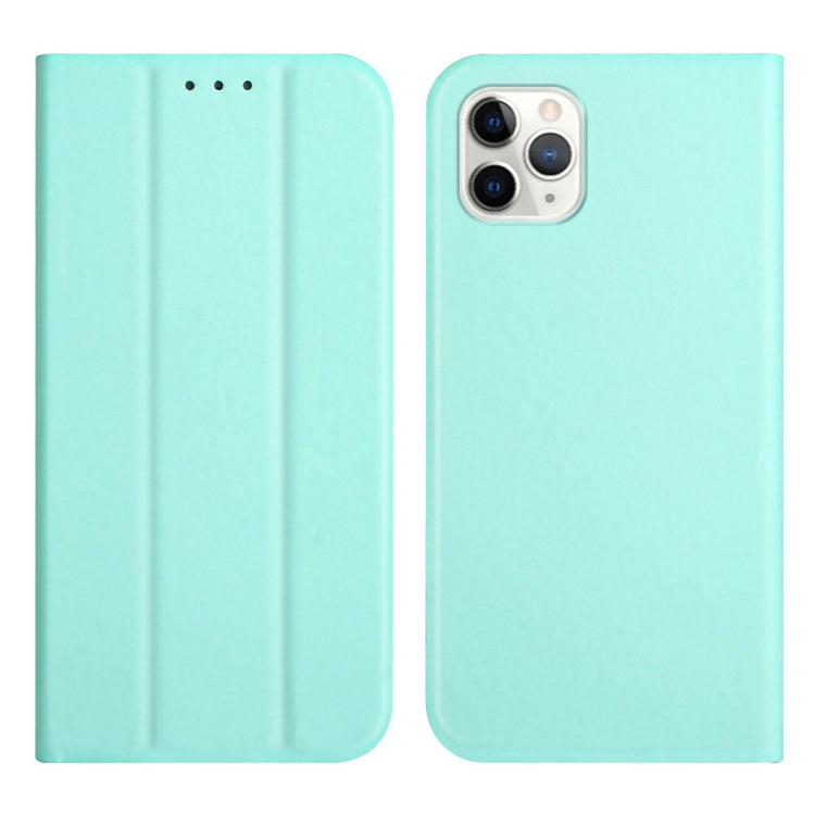 For iPhone 13 Pro Max 3-Folding Ultrathin Skin Feel Magnetic Solid Color Horizontal Flip Leather Case with Holder