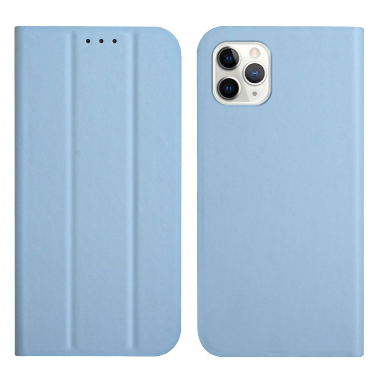 For iPhone 13 Pro Max 3-Folding Ultrathin Skin Feel Magnetic Solid Color Horizontal Flip Leather Case with Holder